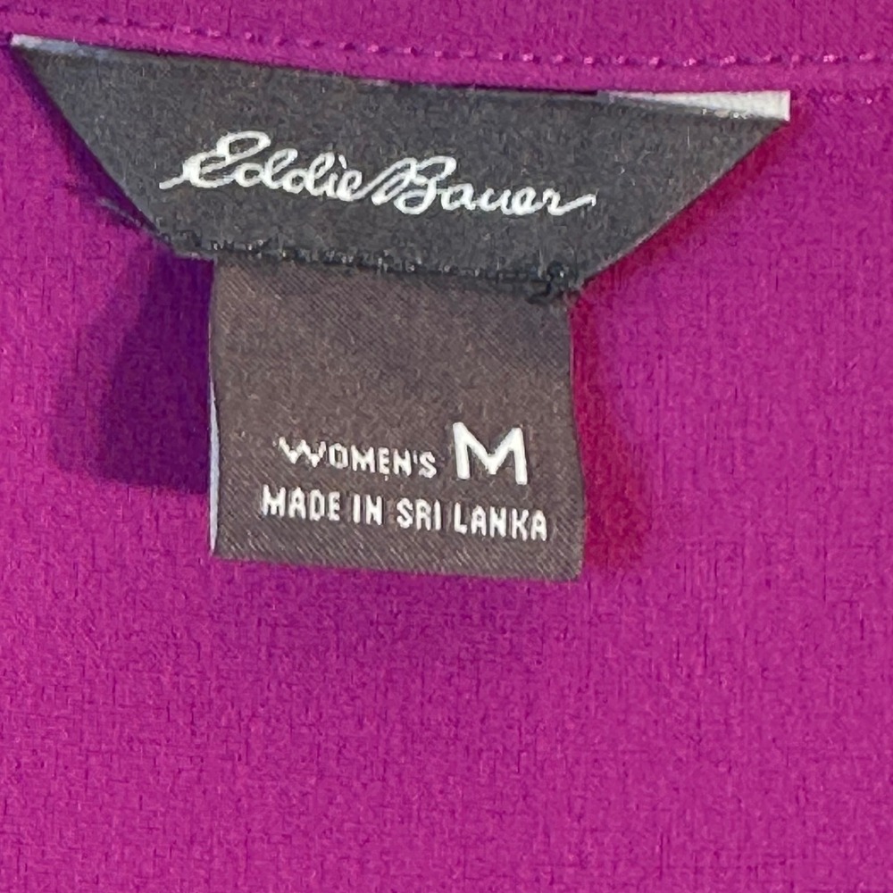 Eddie Bauer Womens Sleeveless Quarter Zip Polo Shirt Magenta Purple Size M E17 - Picture 2 of 6